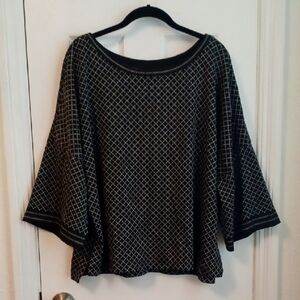 Max Studio Oversize Knit Diamond Pattern Top